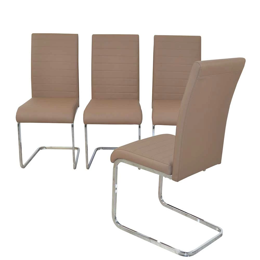 Kunstleder Swingstühle In Hellbraun - Rhodos (4er Set) - Image 4