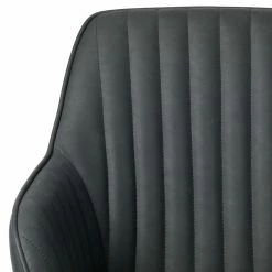 Kunstleder Tischsessel In Dunkelgrau - Jeff (2er Set) -Malott-Shop kunstleder tischsessel in dunkelgrau mit buegelgestell schwarz jeff 03