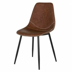 Kunstlederstühle In Cognac Braun - Josy (2er Set)