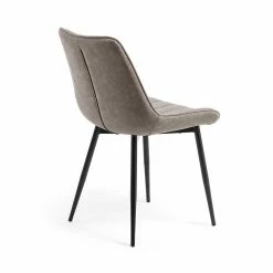 Kunstlederstühle In Grau & Schwarz - Garamba (2er Set) 4 Kunstlederstühle In Grau & Schwarz - Garamba (2er Set) -Malott-Shop kunstlederstuehle in grau schwarz stahlgestell garamba 03