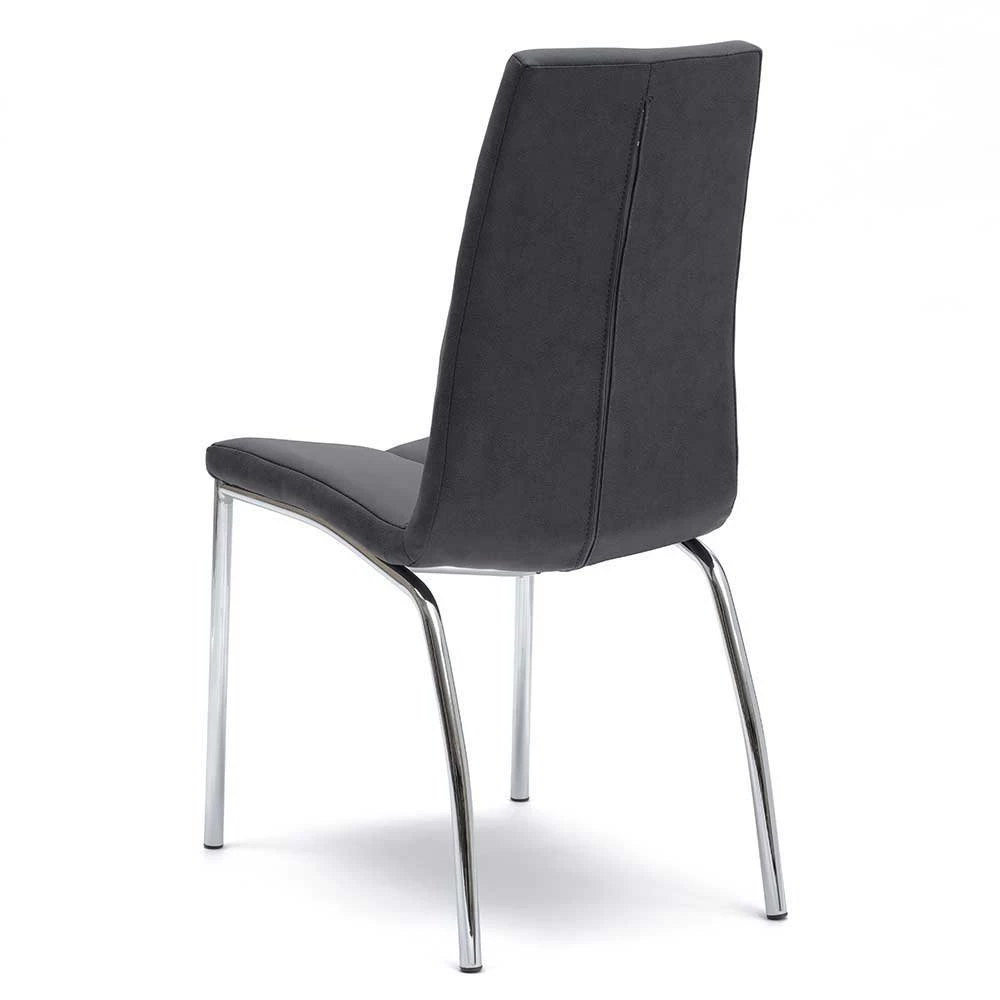 Kunstlederstühle In Vintage Grau Liverpool & Chrom (4er Set) - Image 3