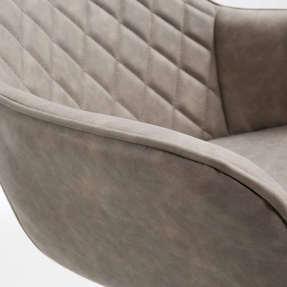 Kunstlederstühle Lizzy Mit Armlehnen In Taupe (2er Set) - Image 4