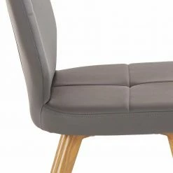 Kunstlederstühle Miz Metallgestell In Eiche Optik - Selavia (2er Set) -Malott-Shop kunstlederstuehle miz metallgestell in eiche optik kunstleder in grau selavia 05