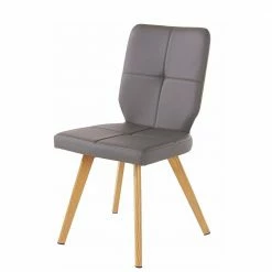 Kunstlederstühle Miz Metallgestell In Eiche Optik - Selavia (2er Set)