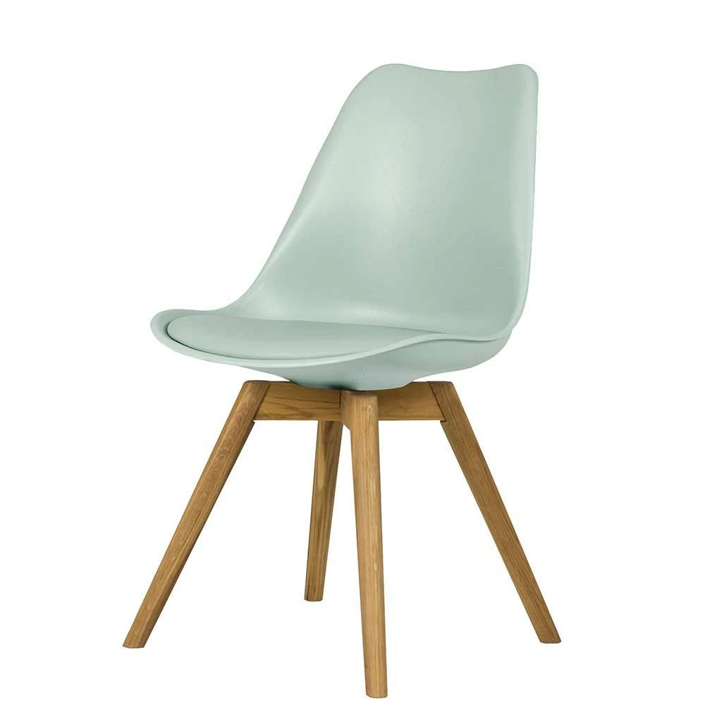 Kunststoff-Schalenstuhl In Graugrün Mit Kunstleder Orcia & Eiche Beinen (2er Set) - Image 2