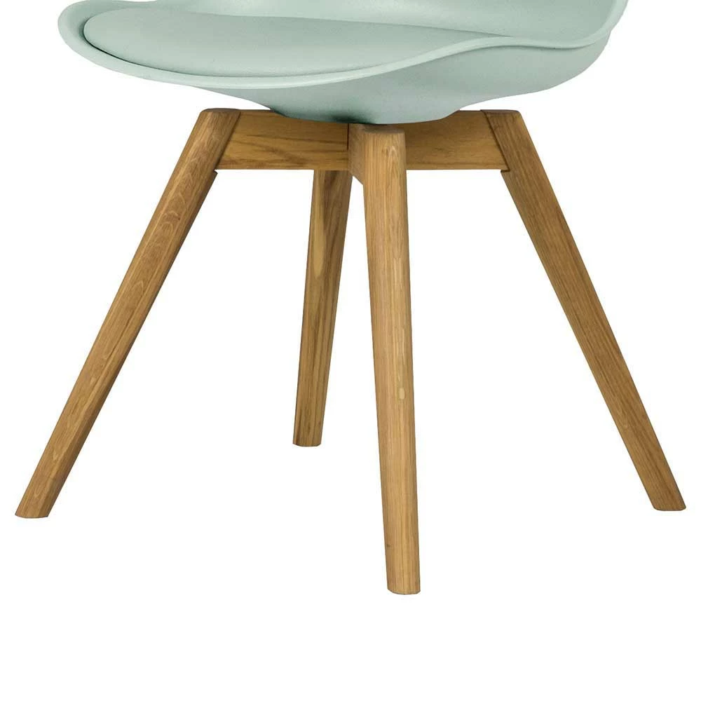 Kunststoff-Schalenstuhl In Graugrün Mit Kunstleder Orcia & Eiche Beinen (2er Set) - Image 3