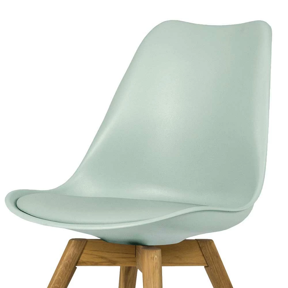 Kunststoff-Schalenstuhl In Graugrün Mit Kunstleder Orcia & Eiche Beinen (2er Set) - Image 4