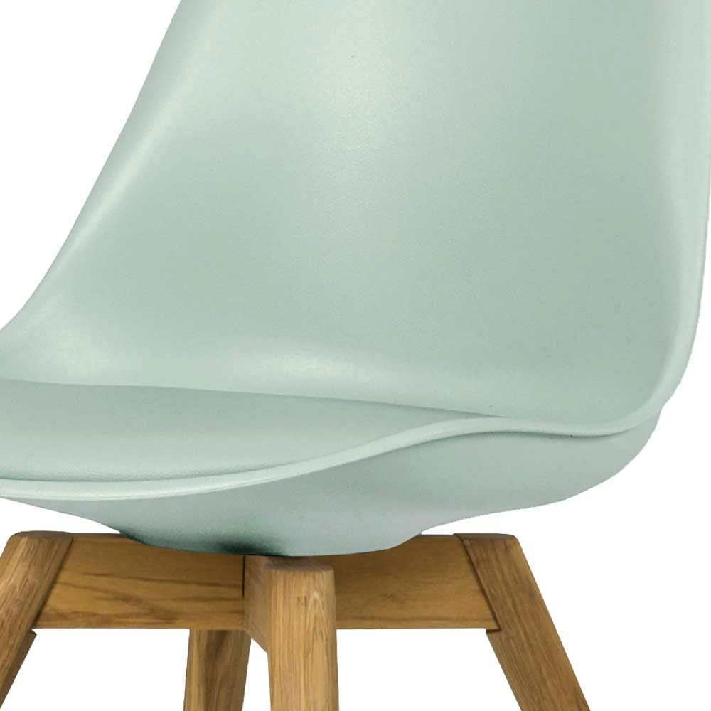 Kunststoff-Schalenstuhl In Graugrün Mit Kunstleder Orcia & Eiche Beinen (2er Set) - Image 5