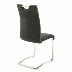 Leder Schwingstuhl In Anthrazit - Santyra (2er Set) -Malott-Shop leder schwingstuhl in anthrazit mit edelstahl gestell santyra 04