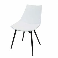 Material Mix Stuhl In Weiß & Schwarz - Hindia (4er Set)