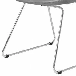 Moderne Schalenstühle In Grau Kunstleder - Rajada (2er Set) -Malott-Shop moderne schalenstuehle in grau kunstleder mit chrom gestell rajada 03