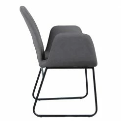 Moderne Tischsessel In Dunkelgrau - Nueva -Malott-Shop moderne tischsessel in dunkelgrau mit metallgestell schwarz nueva 02