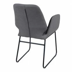 Moderne Tischsessel In Dunkelgrau - Nueva -Malott-Shop moderne tischsessel in dunkelgrau mit metallgestell schwarz nueva 03