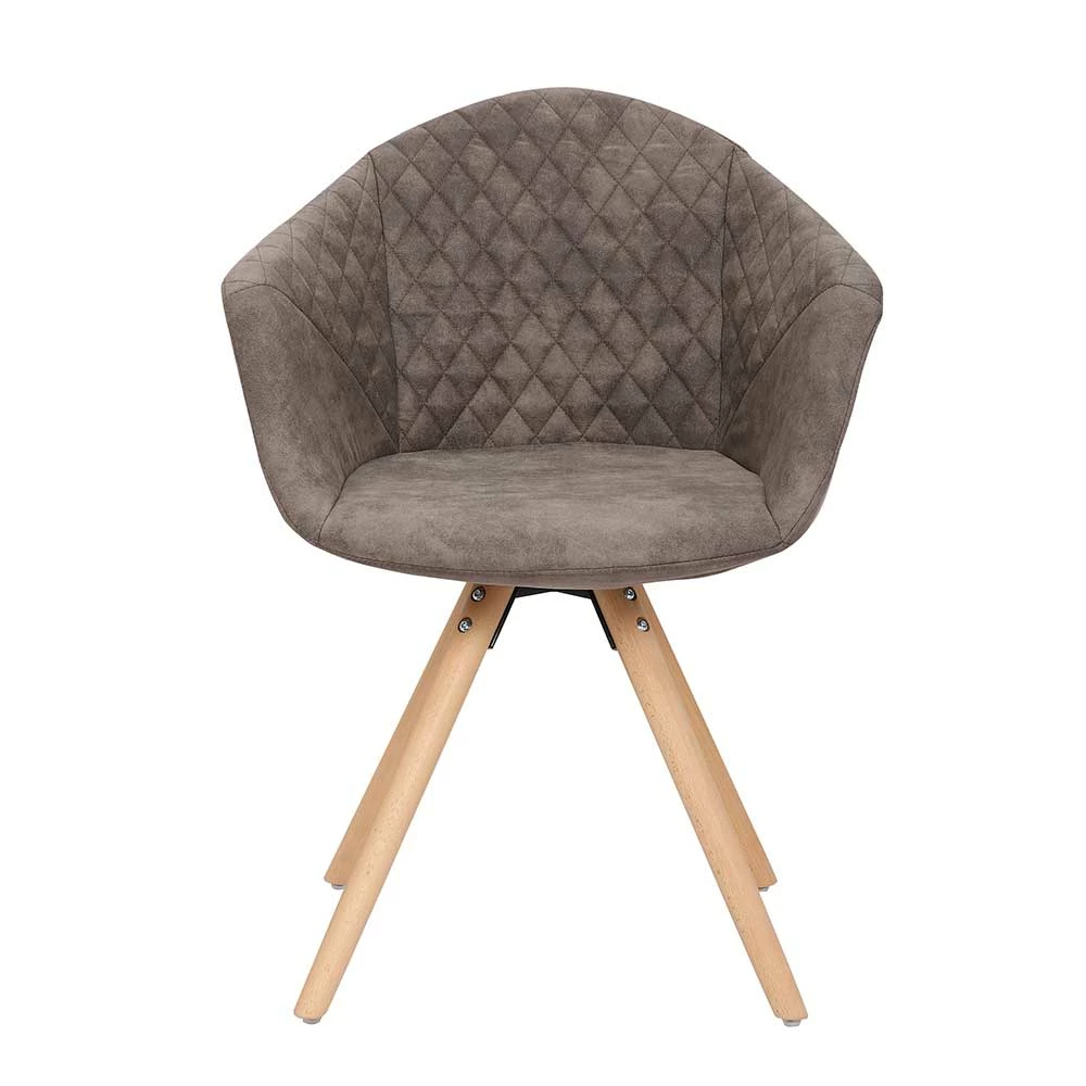 Moderner Esstisch Sessel In Taupe - Gozos (2er Set) - Image 2