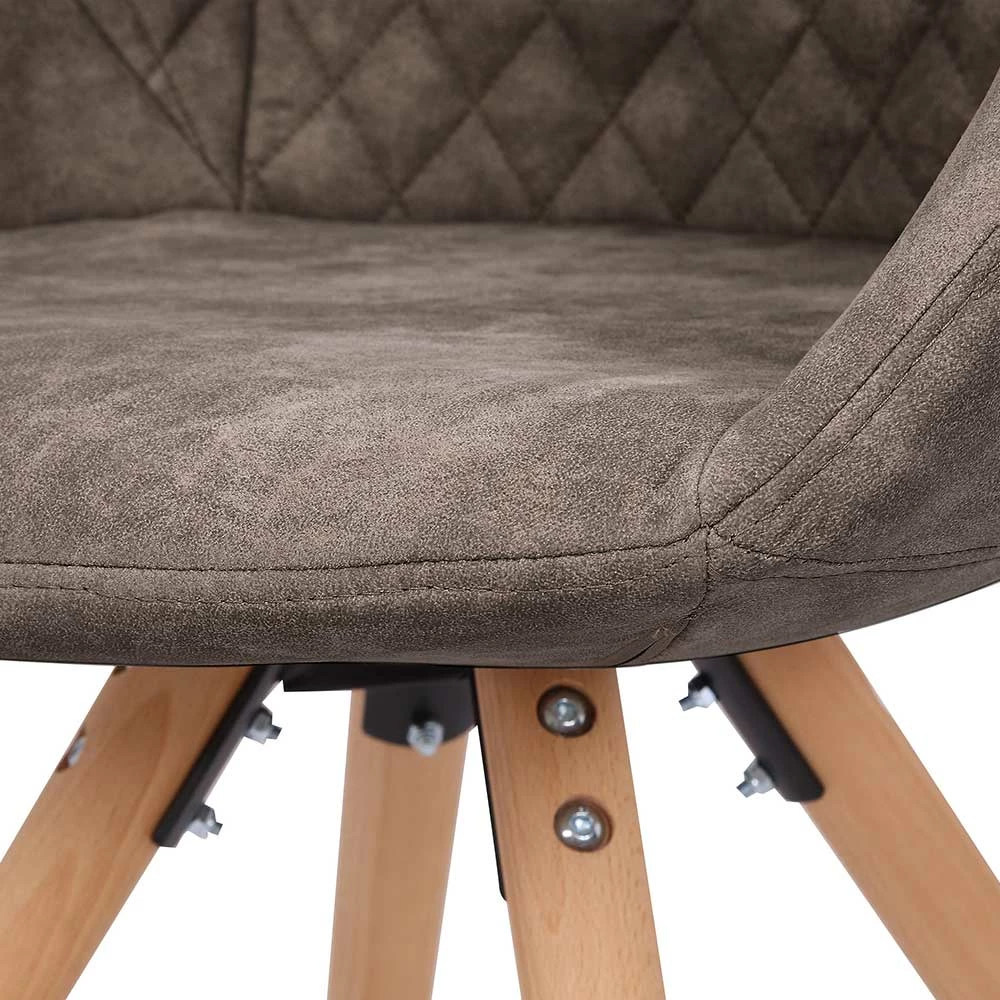 Moderner Esstisch Sessel In Taupe - Gozos (2er Set) - Image 6