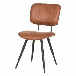 Moderner Kunstlederstuhl In Cognac Braun - Relaxes