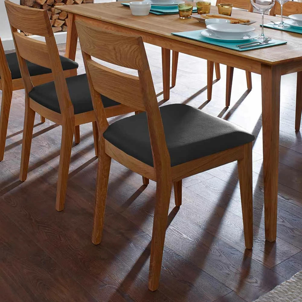 Moderner Massivholz Stuhl Likes In Wildeiche Natur Geölt - Image 5