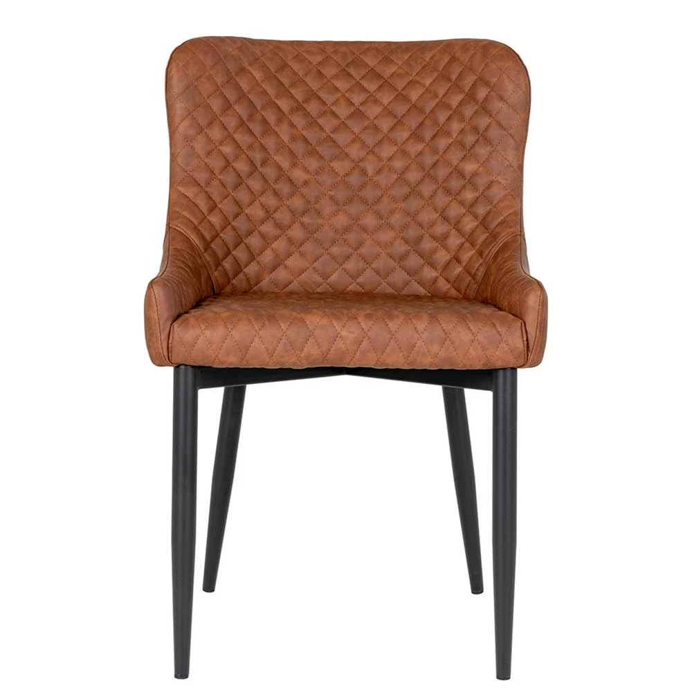 Moderner Polsterstuhl In Cognac Braun Kunstleder - Mikey - Image 2