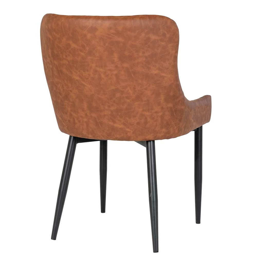 Moderner Polsterstuhl In Cognac Braun Kunstleder - Mikey - Image 4