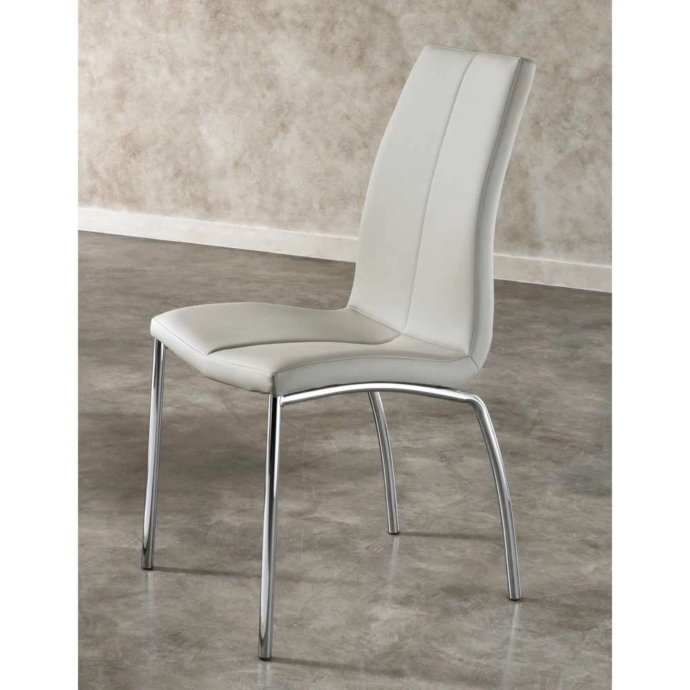 Polsterstuhl Javirella in Grau (4er Set) Polsterstuhl Javirella In Grau (4er Set) -Malott-Shop polsterstuhl grau metall verchromt javirella 01