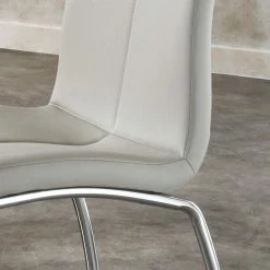 Polsterstuhl Javirella In Grau (4er Set) 5 Polsterstuhl Javirella In Grau (4er Set) -Malott-Shop polsterstuhl grau metall verchromt javirella 03