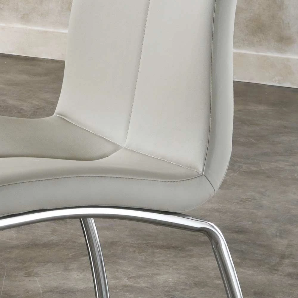 Polsterstuhl Javirella in Grau (4er Set) Polsterstuhl Javirella In Grau (4er Set) -Malott-Shop polsterstuhl grau metall verchromt javirella 03