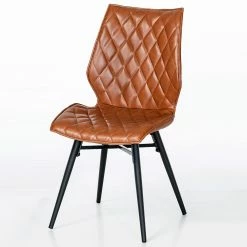 Polsterstuhl Set Choice In Braun Kunstleder Gesteppt (2er Set)