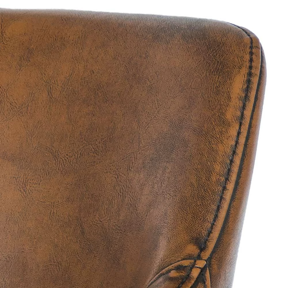 Retro Armlehnenstuhl Aus Braunem Kunstleder - Fulivia - Image 3