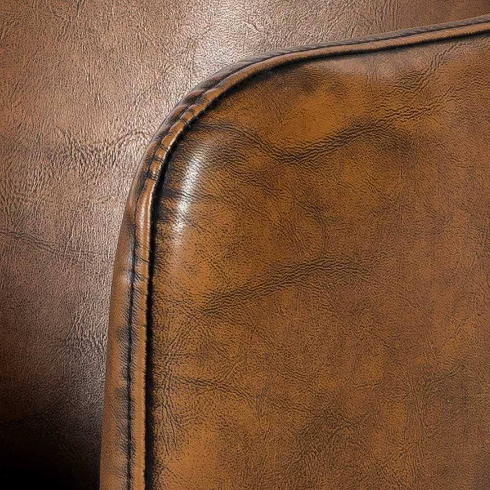 Retro Armlehnenstuhl Aus Braunem Kunstleder - Fulivia - Image 4
