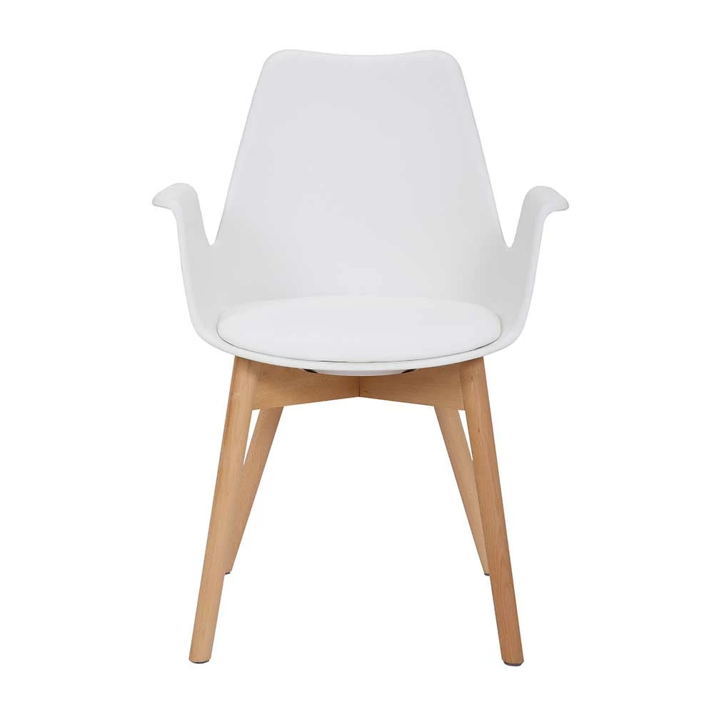 Retro Armlehnstühle In Weiß & Buche - Siotra (2er Set) - Image 2