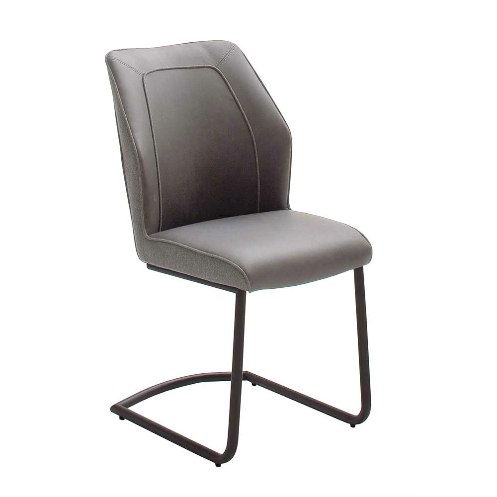 Retro Design-Freischwinger In Grau - Dario (2er Set)