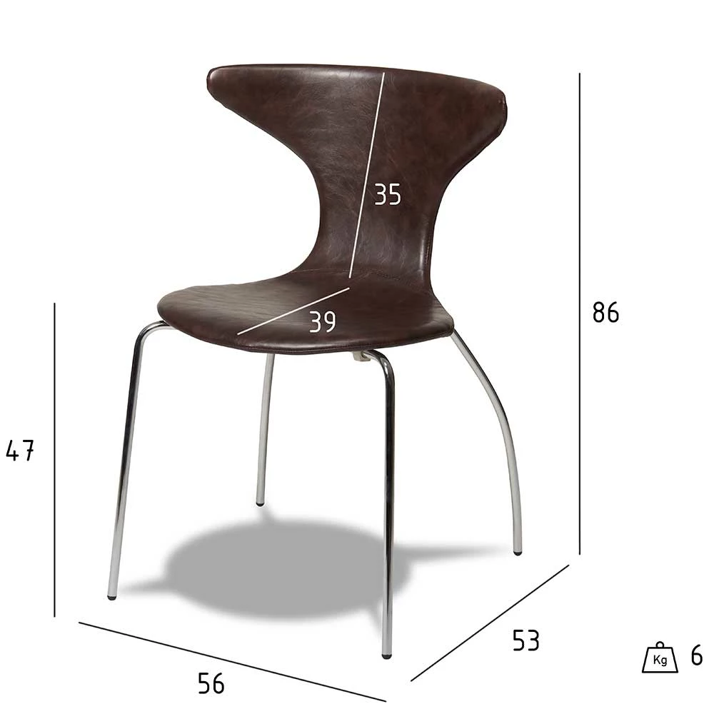 Retro Design Stühle Aus Kunstleder - Pauli (4er Set) - Image 5