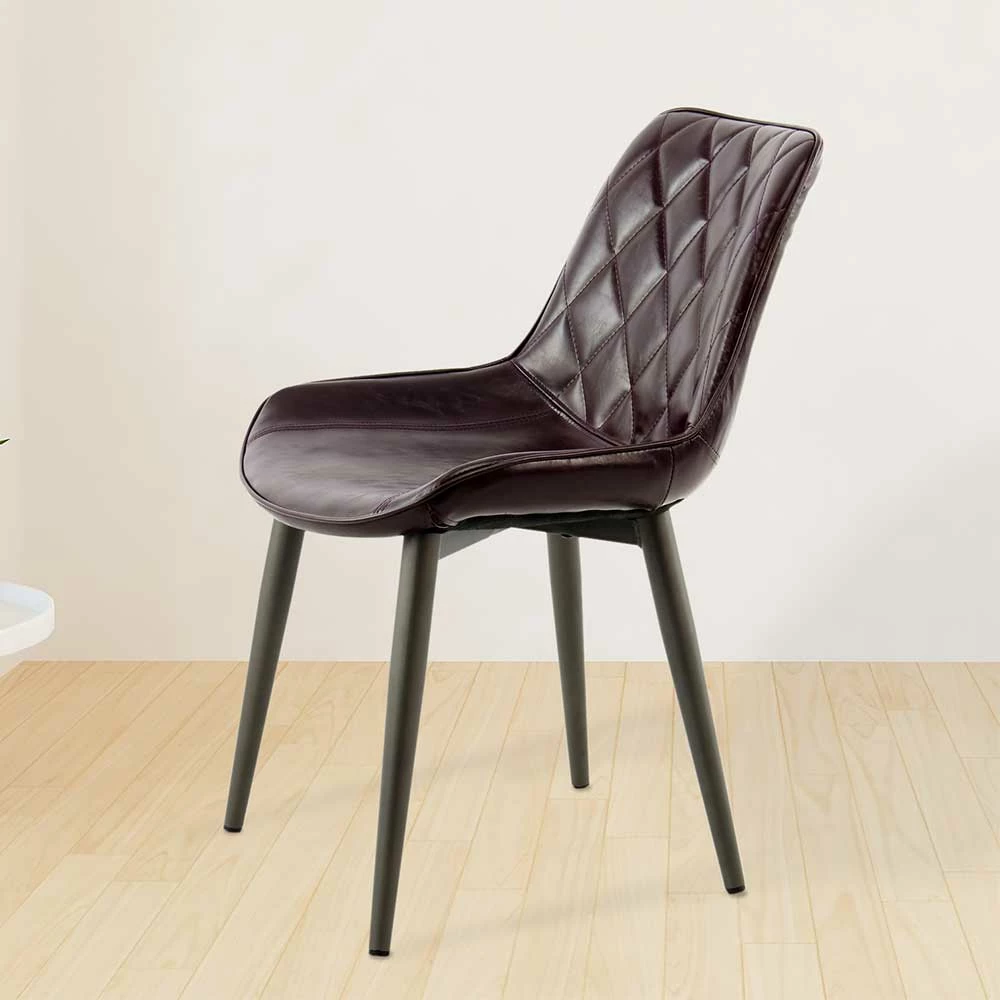 Retro Esstischstuhl In Dunkel Violett - Ambasian (2er Set) - Image 2