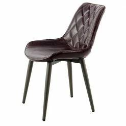 Retro Esstischstuhl In Dunkel Violett - Ambasian (2er Set)