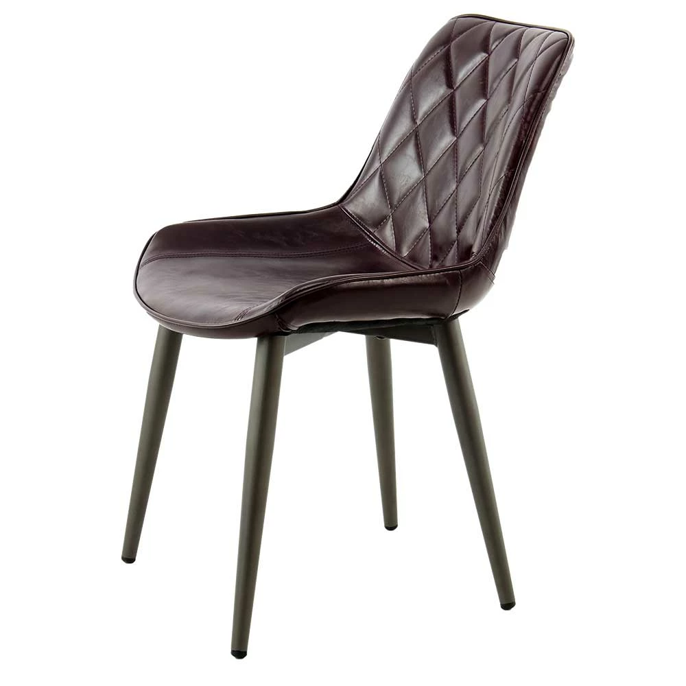 Retro Esstischstuhl In Dunkel Violett - Ambasian (2er Set)