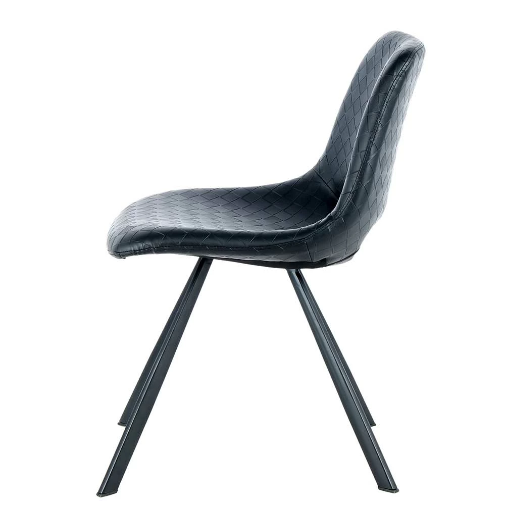 Retro Kunstlederstuhl In Schwarz - Barossio (2er Set) - Image 4