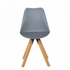 Retro Stühle Tadella In Grau Mit Holz (2er Set) -Malott-Shop retro stuehle grau mit holz schalenfoermiger sitz tadella 03