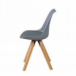 Retro Stühle Tadella In Grau Mit Holz (2er Set) -Malott-Shop retro stuehle grau mit holz schalenfoermiger sitz tadella 04
