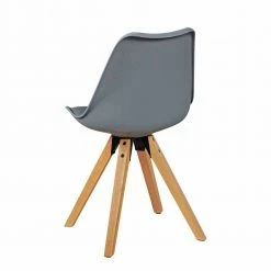 Retro Stühle Tadella In Grau Mit Holz (2er Set) -Malott-Shop retro stuehle grau mit holz schalenfoermiger sitz tadella 05