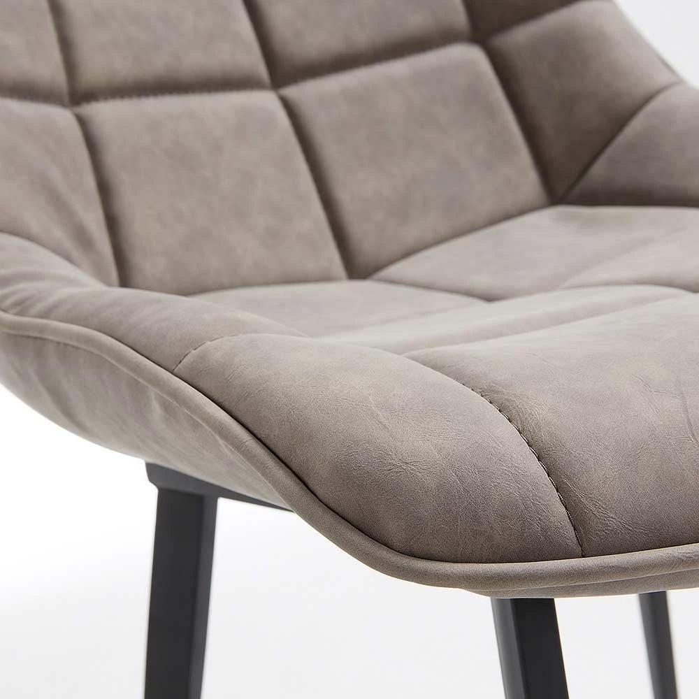 Retro Stühle Alecona In Kunstleder Taupe (2er Set) - Image 4