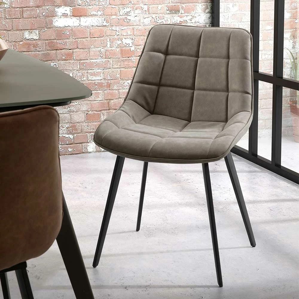 Retro Stühle Alecona In Kunstleder Taupe (2er Set) - Image 6