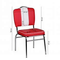 Retro Stuhl Reflecta Mit Polsterung Und Rückenlehne -Malott-Shop retro stuhl polsterung und rueckenlehne kunstleder in rot und weiss reflecta 02