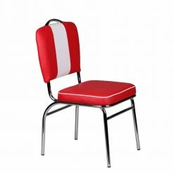 Retro Stuhl Reflecta Mit Polsterung Und Rückenlehne -Malott-Shop retro stuhl polsterung und rueckenlehne kunstleder in rot und weiss reflecta 03