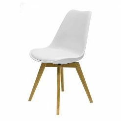 Retro Stuhl Vanity In Weiß Eiche (2er Set)