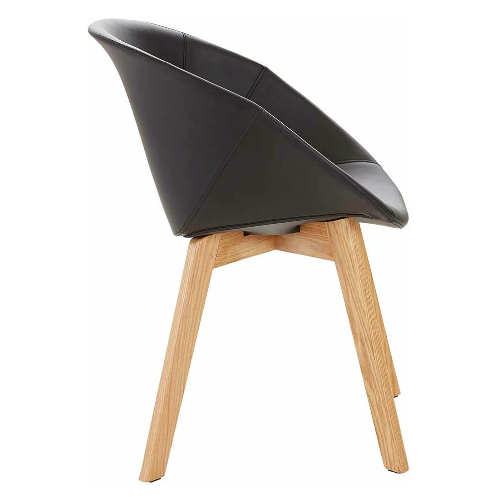 Scandi Designstühle mit Armlehnen - Tramos (2er Set) Scandi Designstühle Mit Armlehnen - Tramos (2er Set) -Malott-Shop scandi designstuehle mit armlehnen in schwarz kunstleder eiche holz tramos 02