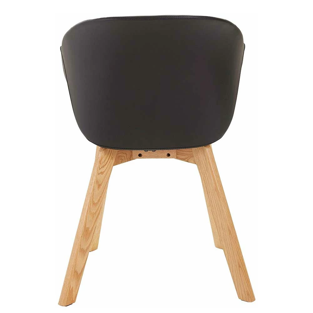 Scandi Designstühle mit Armlehnen - Tramos (2er Set) Scandi Designstühle Mit Armlehnen - Tramos (2er Set) -Malott-Shop scandi designstuehle mit armlehnen in schwarz kunstleder eiche holz tramos 03