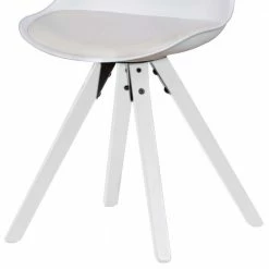 Schalen Esszimmerstühle In Weiß - Holin (2er Set) -Malott-Shop schalen esszimmerstuehle in weiss pp kunstleder mit holzbeinen holin 03