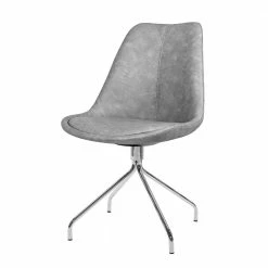 Schalenstühle In Grau Kunstleder - Iliopona (2er Set)