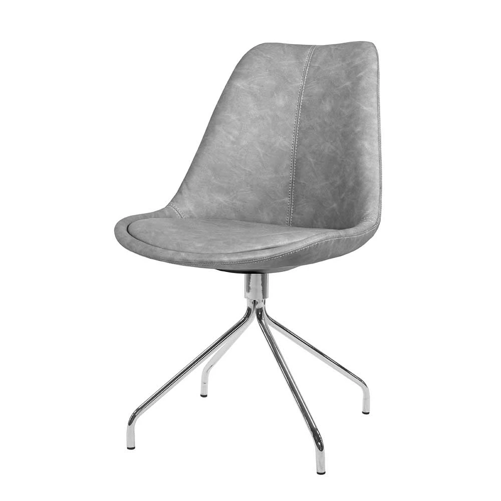 Schalenstühle In Grau Kunstleder - Iliopona (2er Set)