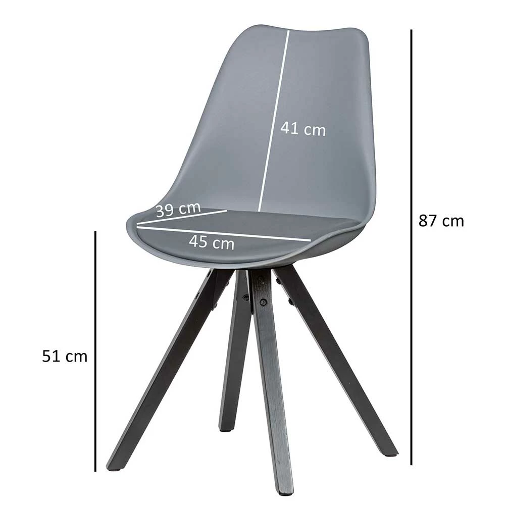 Schalenstühle In Grau & Schwarz - Aspariavo (2er Set) - Image 5